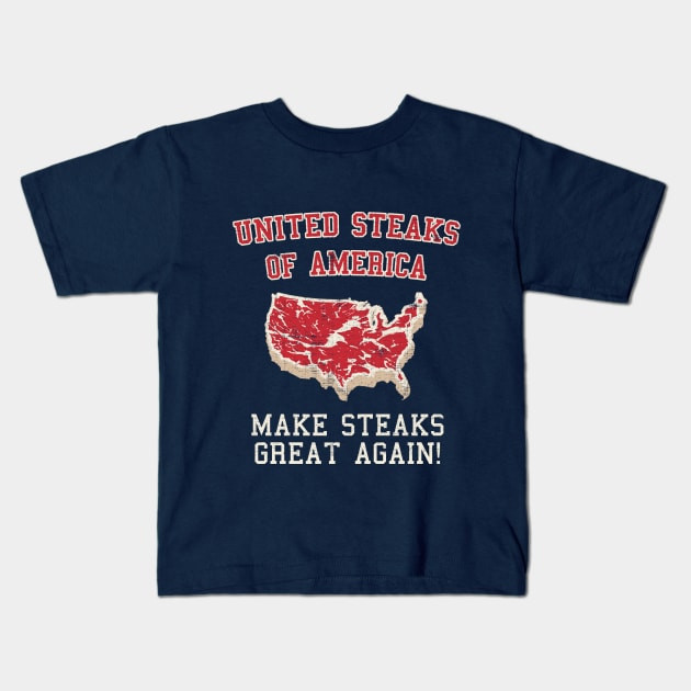 United Steaks Of America Kids T-Shirt by Designkix